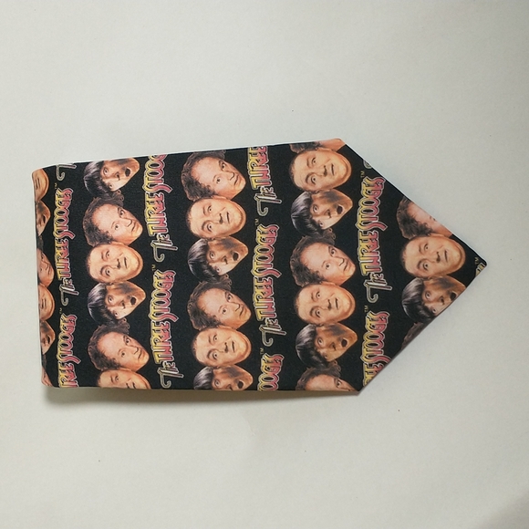 Ralph Marlin Novelty print tie  The Three Stooges Heads print men's 4' wide tie - Picture 2 of 9